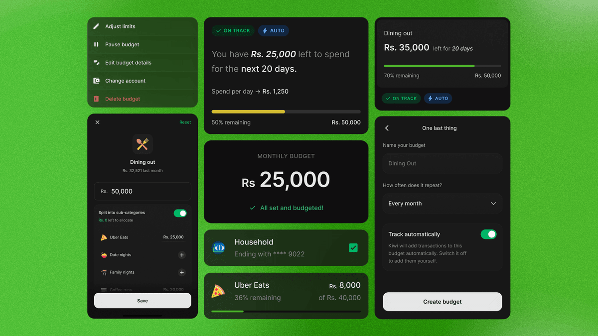 Illustration representing the redesigned Budgets feature in Kiwi Money